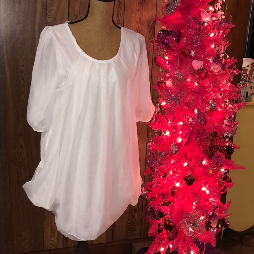 White long sheer shirt